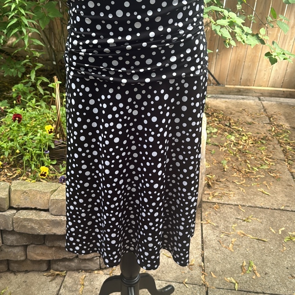 Jessica Polka Dot Classic Black and White Midi Dress. Size Small. - Picture 3 of 10
